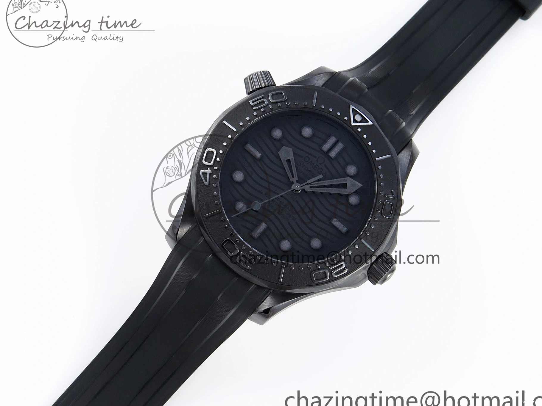 0316 SEAMASTER 300M 43.5MM BLACK CERAMIC VSF 1:1 BEST EDITION BLACK DIAL ON BLACK RUBBER STRAP A FashionForward 7766